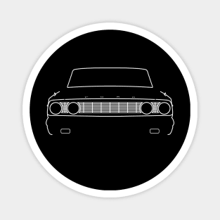 Ford Fairlane 1964 classic car outline graphic (white) Magnet